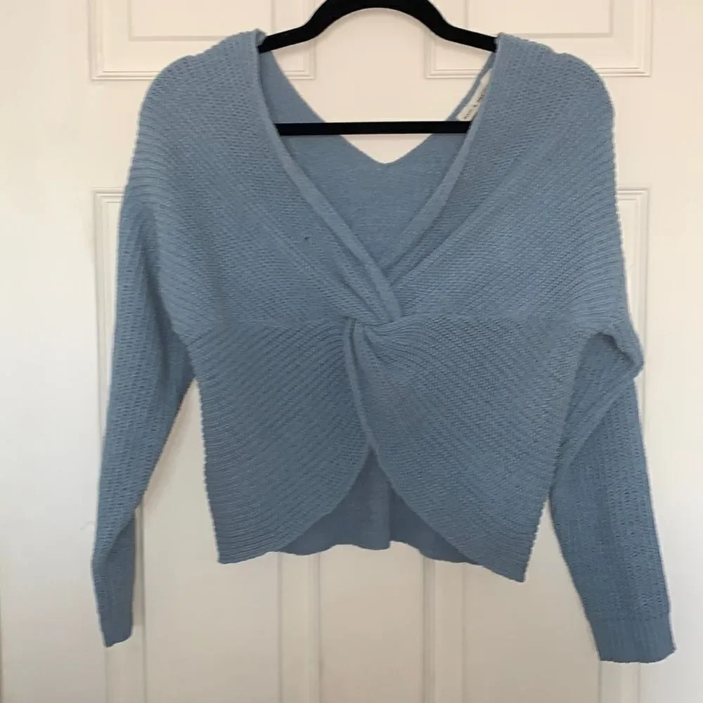 Anthropologie Moon & Madison Front Tie Sweater Blue Size XS